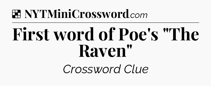Solution: First word of Poe's 