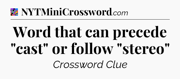 Word that can precede 