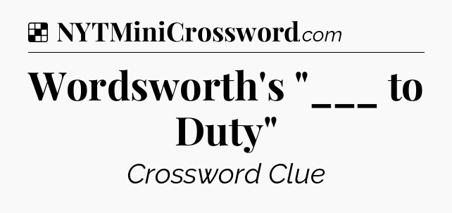 Solution: Wordsworth's 
