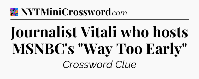 Journalist Vitali who hosts MSNBC's 