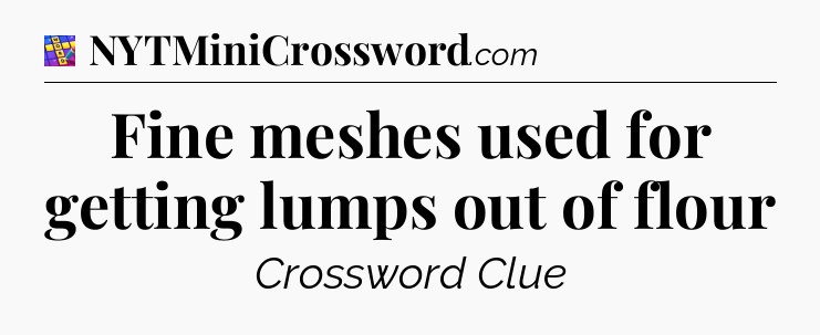 Fine meshes used for getting lumps out of flour Codycross