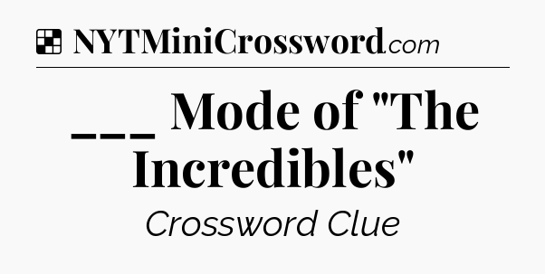 Solution: ___ Mode of 