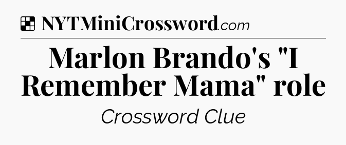 Solution: Marlon Brando's 