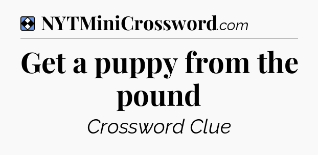 Solution: Get a puppy from the pound - NYT Mini Crossword