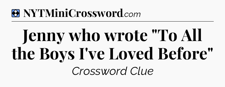 Solution: Jenny who wrote 