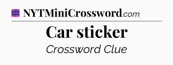 Car sticker - Thomas Joseph Crossword