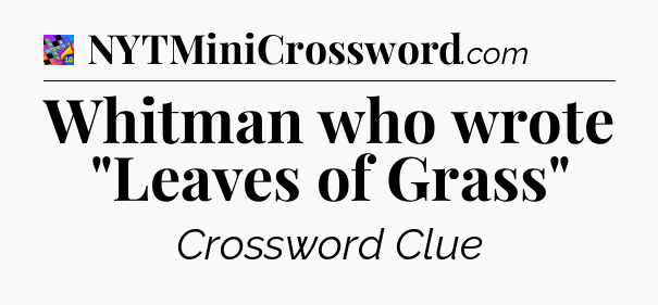 Whitman who wrote 