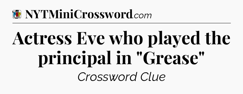 Actress Eve who played the principal in 