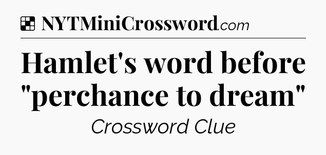 Solution: Hamlet's word before 