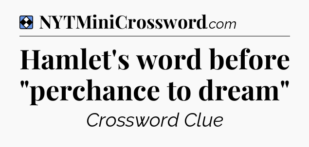 Solution: Hamlet's word before 