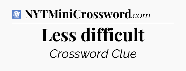 Less difficult Puzzle Page Crossword Clue