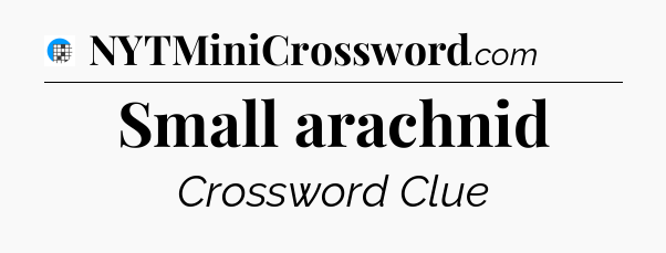 Small arachnid Crossword Clue
