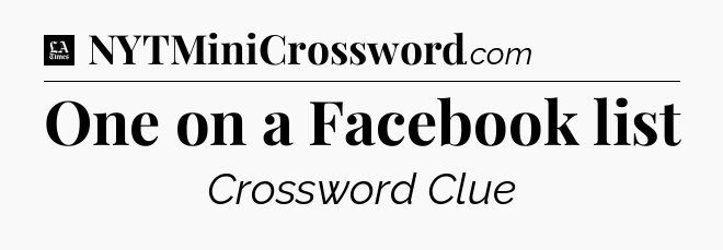 One on a Facebook list - LA Times Crossword