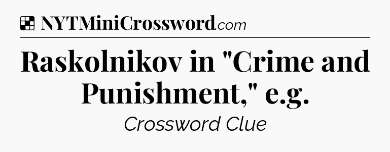Solution: Raskolnikov in 