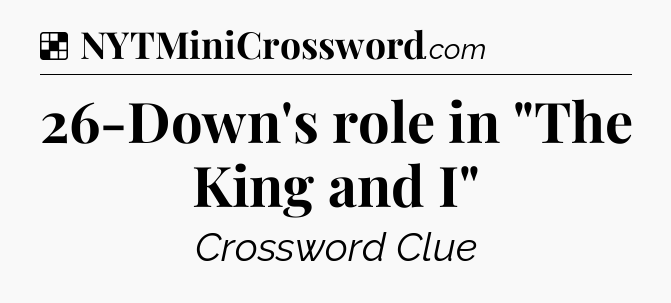 Solution: 26-Down's role in 