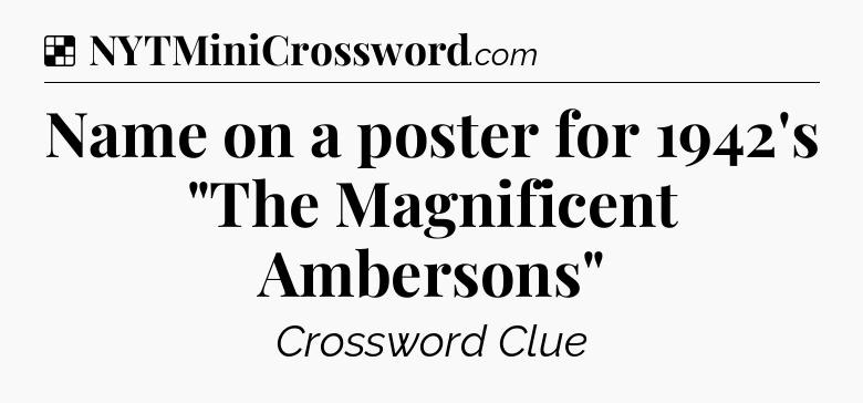 Solution: Name on a poster for 1942's 