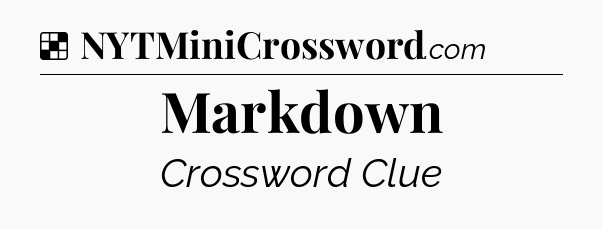 Solution: Markdown - NYT Crossword