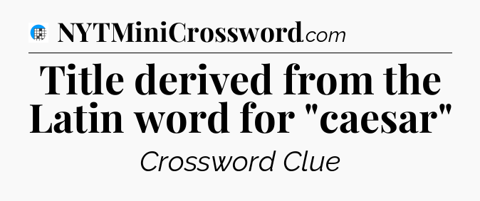 Title derived from the Latin word for 