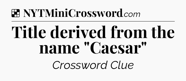 Solution: Title derived from the name 