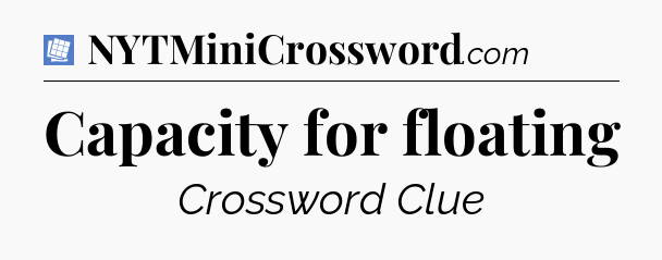 Capacity for floating Puzzle Page Crossword Clue