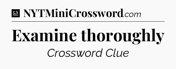 Examine thoroughly - LA Times Crossword