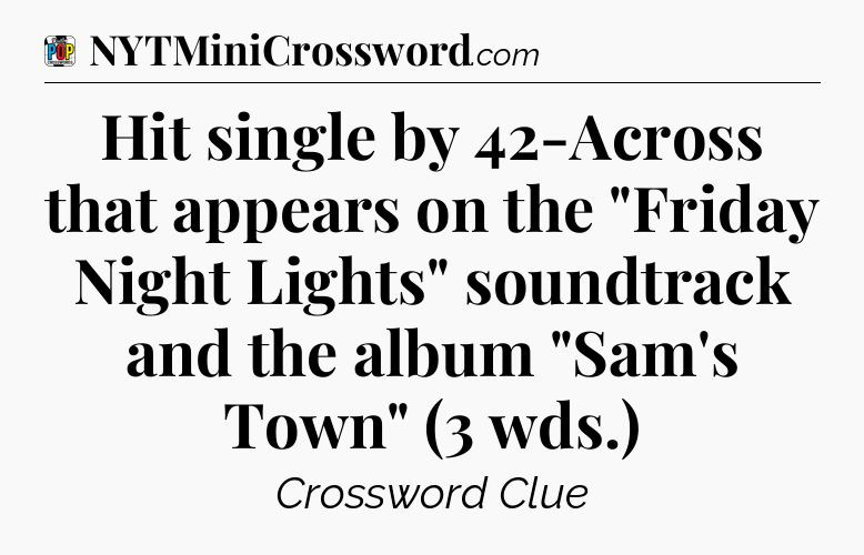 Hit single by 42-Across that appears on the 