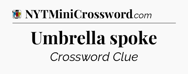 Umbrella spoke Crossword Clue