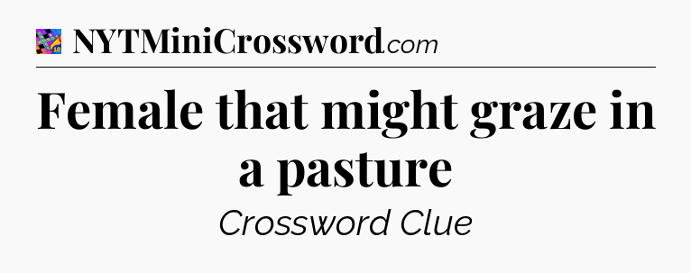 Female that might graze in a pasture Crossword Clue