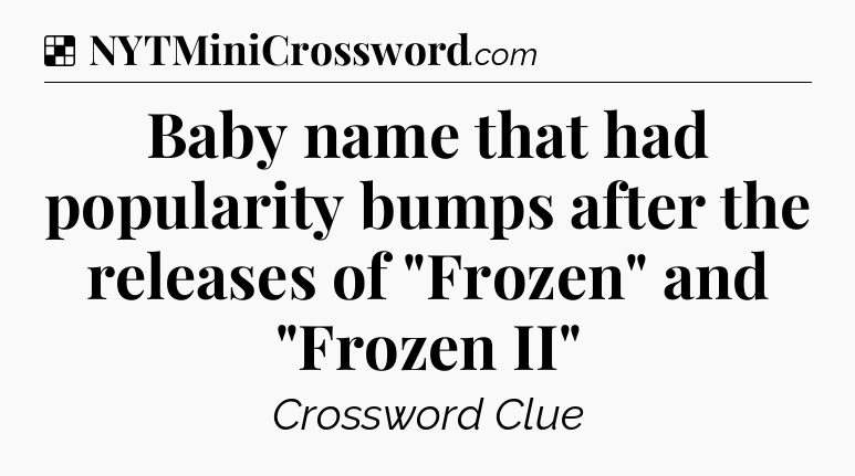 Solution: Baby name that had popularity bumps after the releases of 