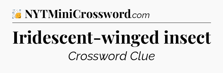 Iridescent-winged insect - 7 Little Words