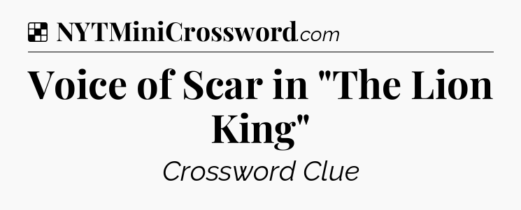 Solution: Voice of Scar in 