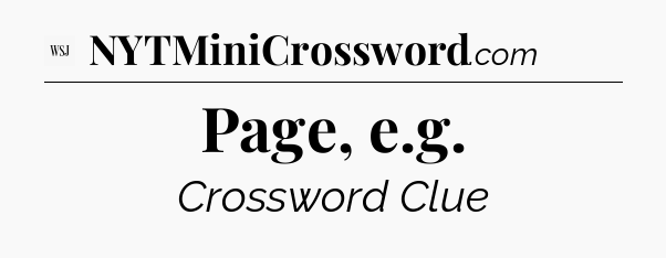 Page, e.g - WSJ Crossword