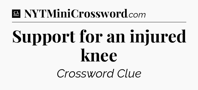 Support for an injured knee - LA Times Crossword