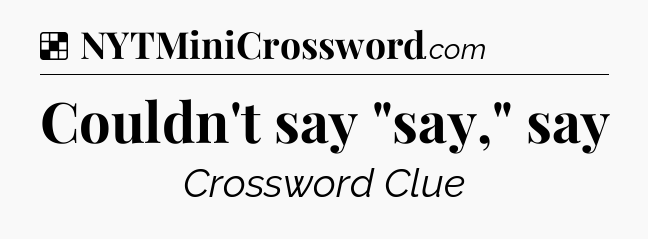 Solution: Couldn't say 