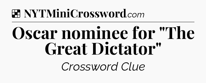 Solution: Oscar nominee for 