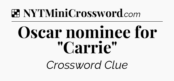 Solution: Oscar nominee for 