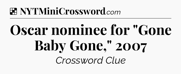 Solution: Oscar nominee for 