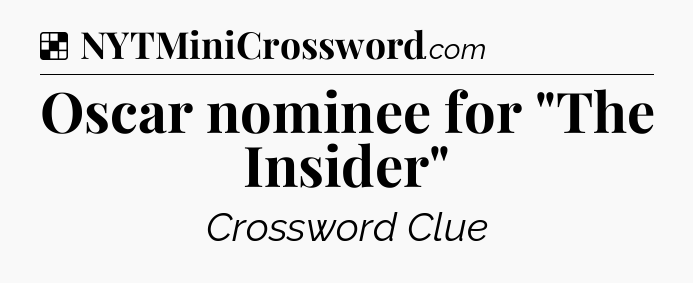 Solution: Oscar nominee for 