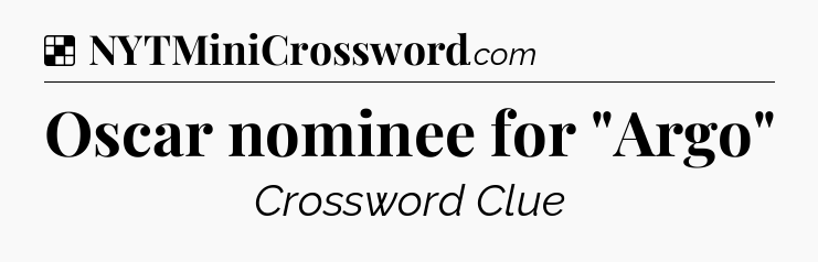 Solution: Oscar nominee for 