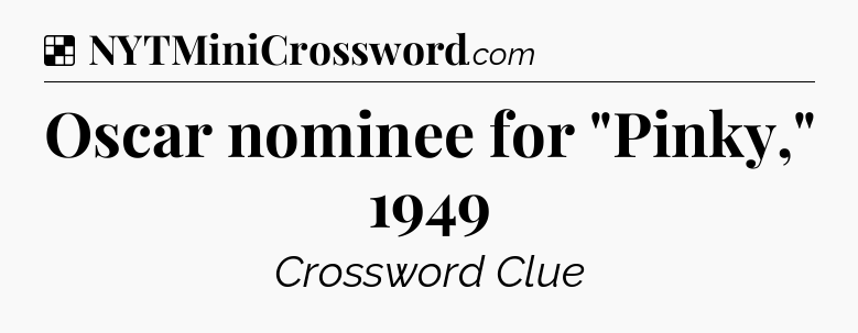 Solution: Oscar nominee for 