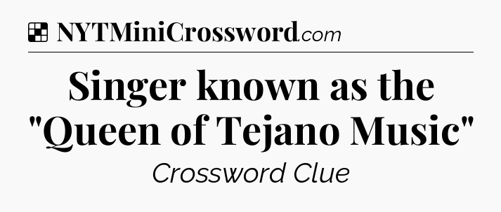 Solution: Singer known as the 