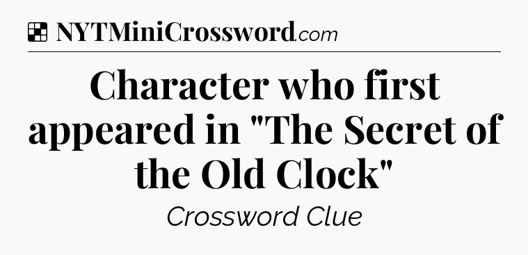 Solution: Character who first appeared in 