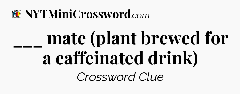 ___ mate (plant brewed for a caffeinated drink) Crossword Clue