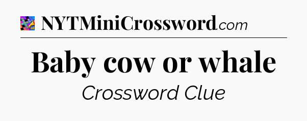 Baby cow or whale Crossword Clue