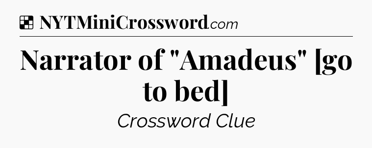 Solution: Narrator of 