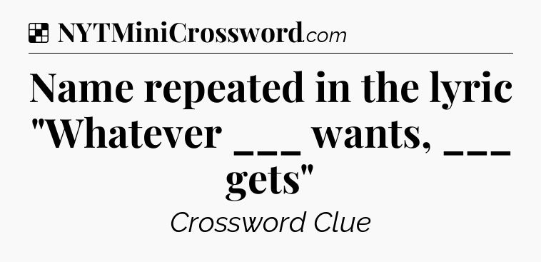 Solution: Name repeated in the lyric 