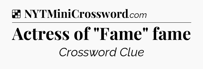 Solution: Actress of 