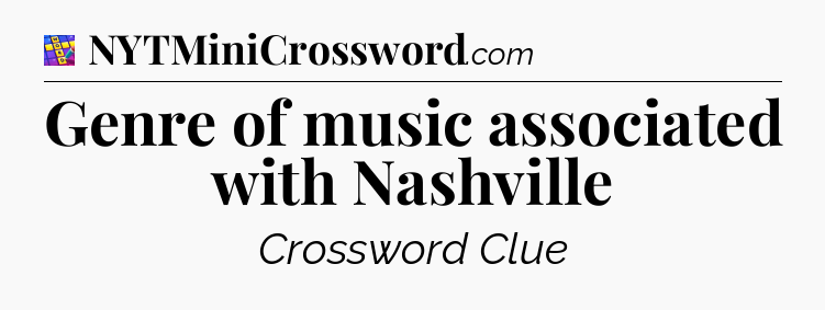 Genre of music associated with Nashville Codycross