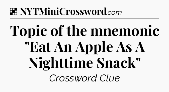 Solution: Topic of the mnemonic 