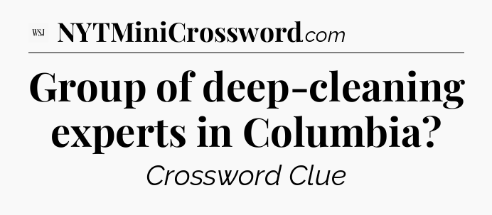 Group of deep-cleaning experts in Columbia - WSJ Crossword